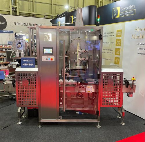 Aplicadora de sleeves automática - Sovereign Labelling Machines Limited - para packs de botellas / tarro / para manguera