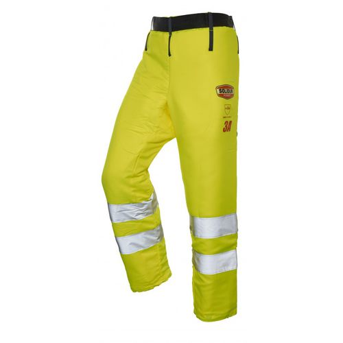 Pantalón de trabajo - GLOW - Solidur - de alta visibilidad / de poliéster / amarillo