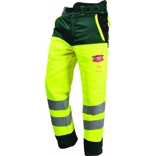 Pantalón de trabajo - GLOW - Solidur - de alta visibilidad / anticortes / de poliéster