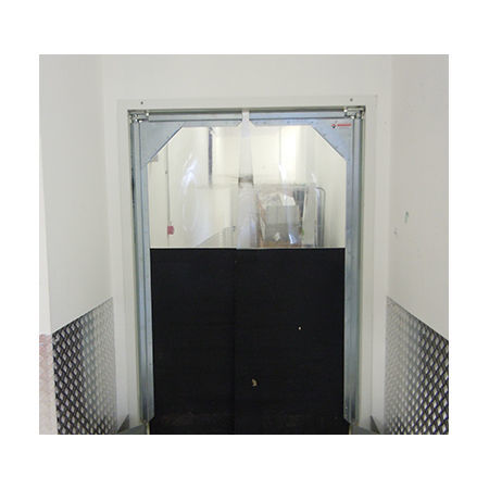 Puerta con bisagra - Moreschi Chiusure Industriali S.r.l. - de acero inoxidable / de PVC / para interior