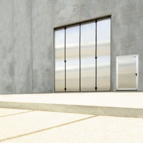 Puerta con bisagra - HINGE INOX - Moreschi Chiusure Industriali S.r.l. - plegable / de acero inoxidable / de seguridad