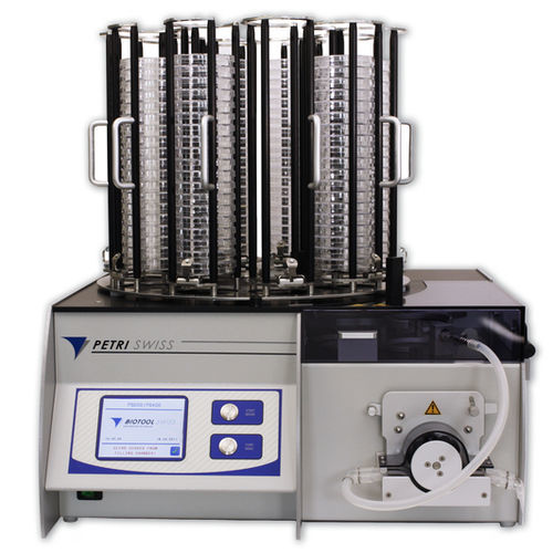 Sistema de llenado para placas de Petri - PetriSwiss PS series - Biotool Swiss AG - enteramente automático / para líquido / para la industria agroalimentaria