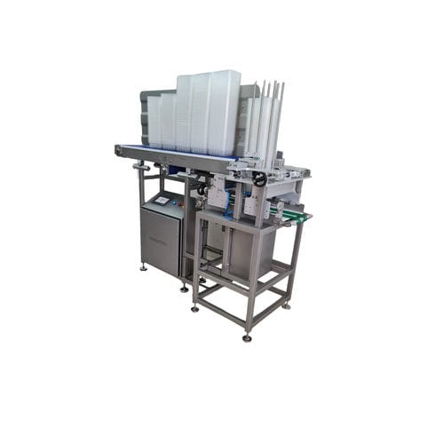 Desapiladora de bandejas - BDN-80 - BESATECH Food Processing Machines - para la industria agroalimentaria / controlada por PLC / totalmente automática