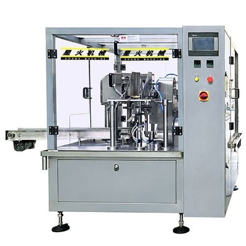 Llenadora-operculadora automática - FS-100 - Spark Packaging Machines - para bolsas / de líquidos / de polvo