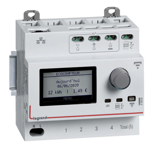 Contador de energía eléctrica monofásico - 4 120 32 - Legrand - en riel DIN / 50 Hz / 60 Hz