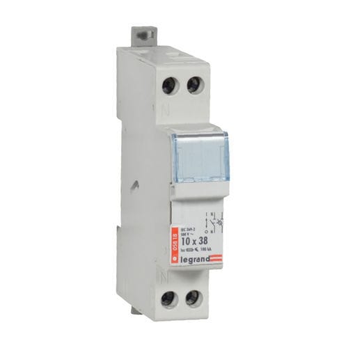 Portafusible cilíndrico - 0 058 18 - Legrand - con cierre / en riel DIN / clase aM