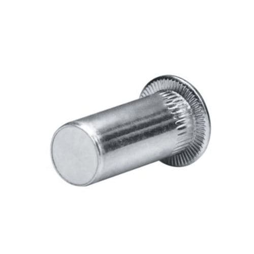 Tuerca moleteada - 7551010011-74 - Goebel Group - autoinsertable remachable / de acero inoxidable / de cabeza plana