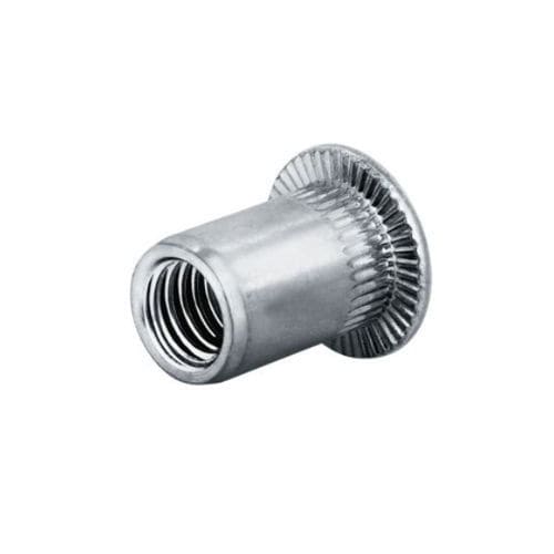 Tuerca moleteada - 7551010001-74 - Goebel Group - autoinsertable remachable / de acero inoxidable / de cabeza plana