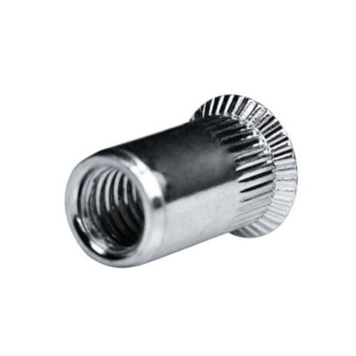 Tuerca moleteada - 7551021001-74 - Goebel Group - autoinsertable remachable / de aluminio / de cabeza avellanada