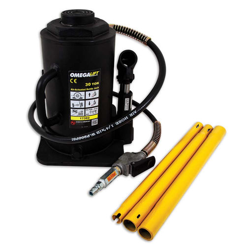 Gato tipo botella - 17302C - Omega Lift - neumático / 30 toneladas / para automóviles