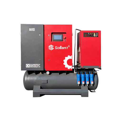 Compresor de tornillo - Shanghai Sollant Energy Saving Technology Co., Ltd - de aire / con motor eléctrico / estacionario
