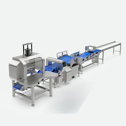 Línea de desmoldeado para la industria agroalimentaria - TEMIC S.L.U. - semiautomática / detector de metales / con clasificadora ponderal