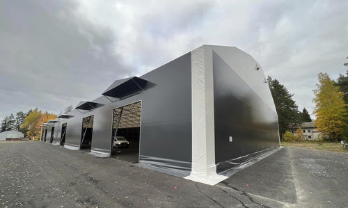 Hangar permanente - 30 - Finest-Hall Factory OÜ - no inflamable / con revestimiento de PVC