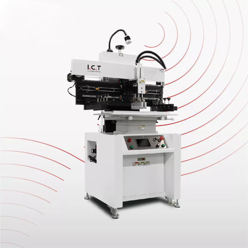 Máquina de serigrafia semiautomática - P series - Dongguan ICT Technology Co.,Ltd - de pasta de soldadura / PCB / modular