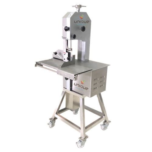Sierra para huesos industrial - JGJ100 - Zibo Unique Machinery Co., Ltd. - de acero inoxidable / con mesa deslizante