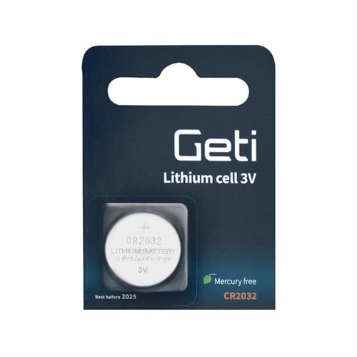 Batería litio - CR2032  - GETI - cilíndrica / 3 V