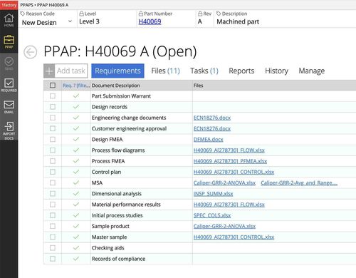 Software de medición - PPAP  - 1factory, Inc. - de mando / de creación / de filmación de inspección