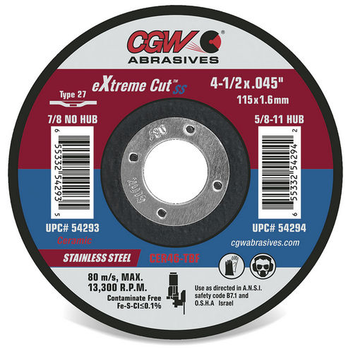 Disco de corte para acero inoxidable - 54290 - CGW Abrasives - para acero