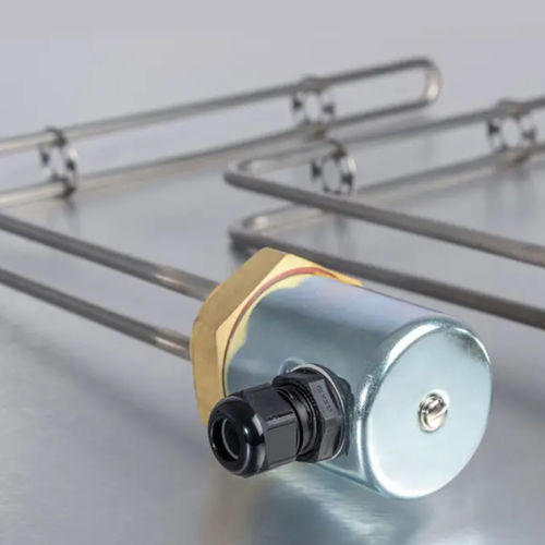 Elemento calefactor tubular - WHK - HBE GmbH - para precalientamiento de fluido / acodado / de rosca