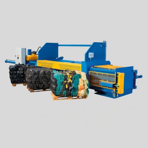 Prensa de balas para residuos - IP 42F series - I-COMPACT - para textiles / para neumáticos / horizontal