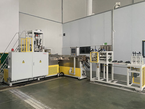 Línea de extrusión multicapas - TPE/TPEE/EVA - Feininger (Nanjing) Energy Saving Technology Co., Ltd. - de doble tornillo / de alto rendimiento / controlada por PLC