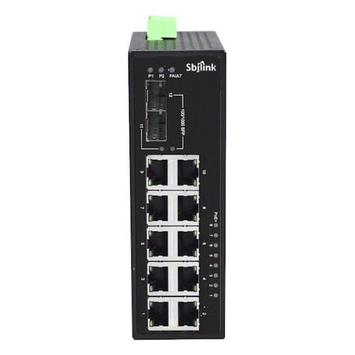 Conmutador Ethernet no administrable - RPT-1012G-2F-X4 - Sbjlink/Subject Link Inc. - 12 puertos / Gigabit Ethernet / en riel DIN