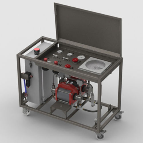 Unidad de prueba en presión para taller - BMS - RESATO High Pressure Technology - móvil / accionada por aire
