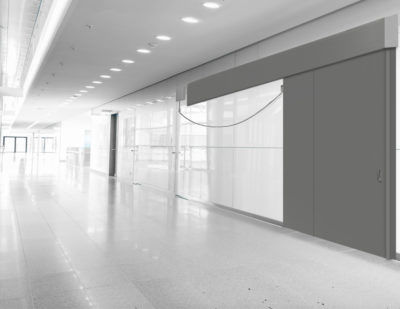 Puerta corredera - 50000 - TMI, LLC - de acero inoxidable / de fibra de vidrio / para interior