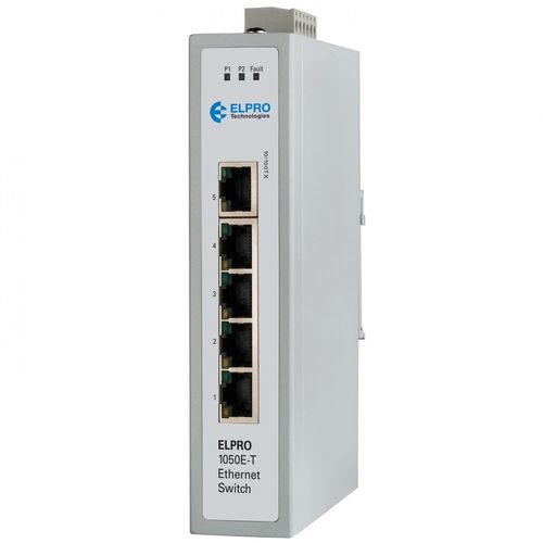 Conmutador Ethernet no administrable - 1050E-T - ELPRO Technologies - 5 puertos / 10/100BaseT(X) / en riel DIN
