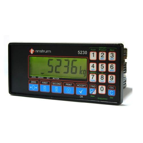 Indicador de pesaje visualizador LCD - 5230 - Rinstrum - empotrable / en riel DIN / estanco al polvo