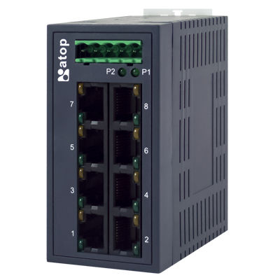 Conmutador Ethernet no administrable - EH2008 - Atop Technologies - 10/100BaseT(X) / de pared / redundante