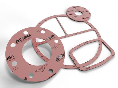 Lámina de junta de PTFE - PLANIFLON™ B13 - Carrara Global Sealing Solution - para aplicaciones químicas / montada en brida / de gas