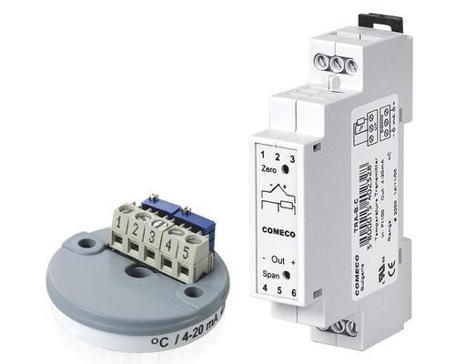 Transmisor de temperatura en riel DIN - -50 °C ... +1 600 °C | TRA series - Comeco Control & Measurement - termopar / analógico / de proceso