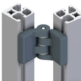 Bisagra de acero galvanizado - 21.1044/0 - Minitec - 270° / para perfiles de aluminio / para altas cargas