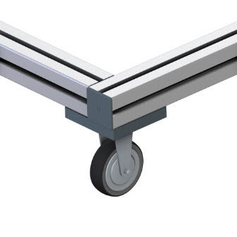 Ruedecilla fija - 21.1475/0 - Minitec - con platino giratorio / de caucho / de acero galvanizado