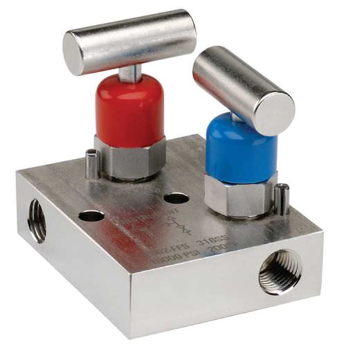 Manifold de 2 vías - 2 series - NOSHOK - de acero inoxidable