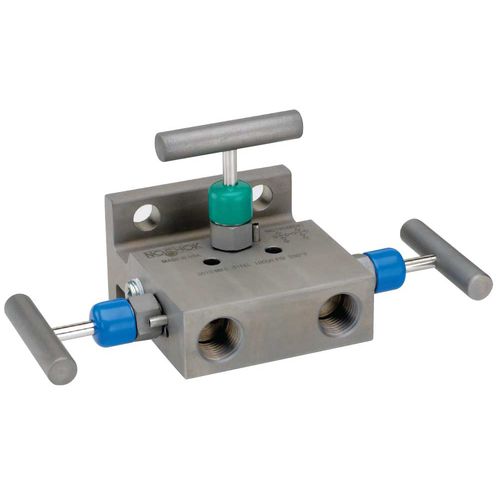 Manifold de 3 vías - 3 series - NOSHOK - de acero inoxidable / de aislamiento / con brida