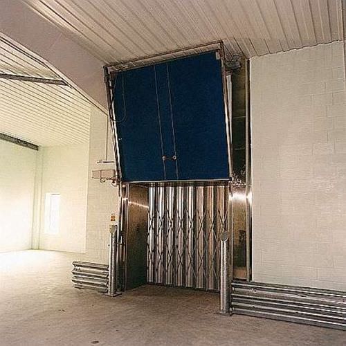 Puerta corredera vertical - MV1001K - DAN-doors - de metal / para cámara frigorífica / industrial