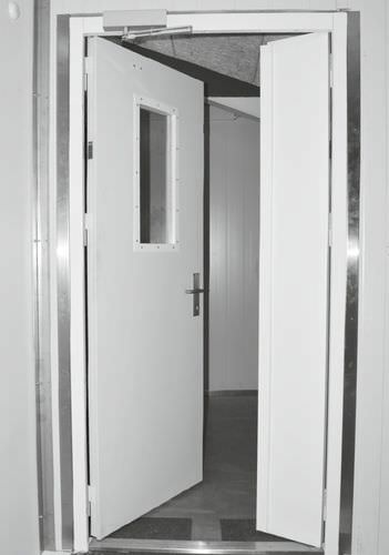 Puerta abatible - MH0501I - DAN-doors - de acero inoxidable / para cámara frigorífica / industrial