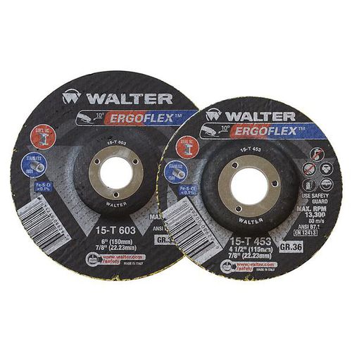 Muela de tratamiento de superficie - ERGOFLEX™  - WALTER - de botón / de acero inoxidable