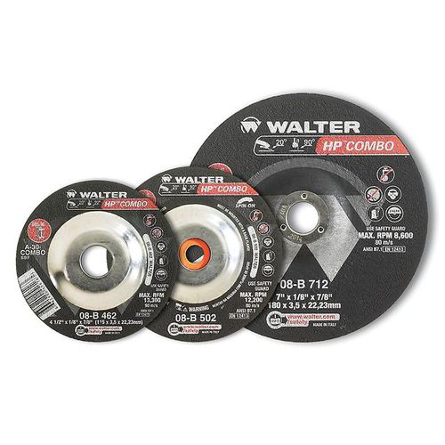 Muela de botón - HP series - WALTER - de hierro fundido / de centro presionadas