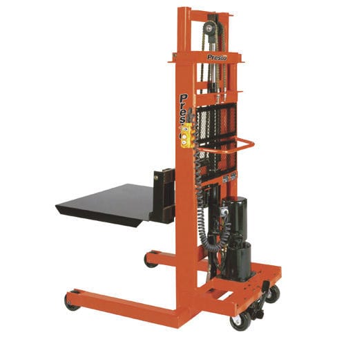 Apiladora semieléctrica - EF series - Presto Lifts - con operador a pie / con plataforma / con horquillas ajustables