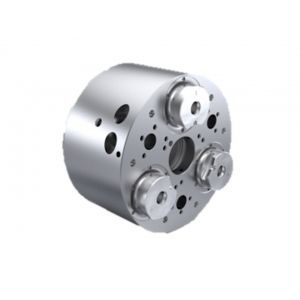 Mandril de torno motorizado - LS series - ITW Workholding - autocentrante / de alto agarre / de piezas para procesar