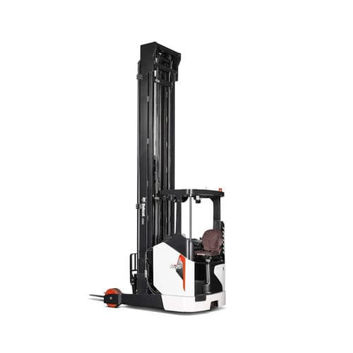 Carretilla retráctil eléctrica - BR series - Doosan Industrial Vehicles - con operador sentado / de manipulación / compacta