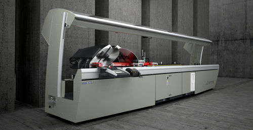 Tronzadora doble cabezal para aluminio - PRECISION series - Emmegi Group - para PVC / para perfiles / CNC
