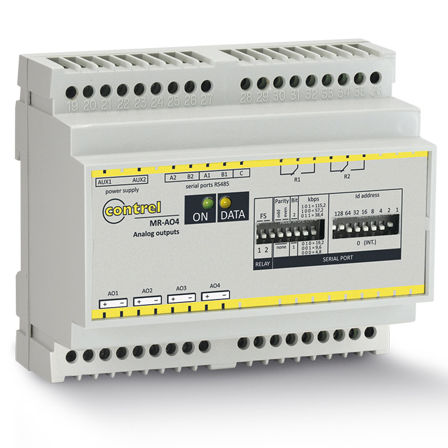 Módulo E/S analógico - MR-AO4 - Contrel elettronica - RS485 / con 4 salidas digitales / de automatización