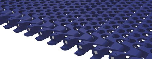 Cinta transportadora modular - E925 FLUSH GRID CL40 - Afher Eurobelt - de plástico / de alta resistencia / curva