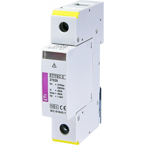 Protector de sobretensión de tipo 2 - 002441510 - ETI - modulable / en riel DIN