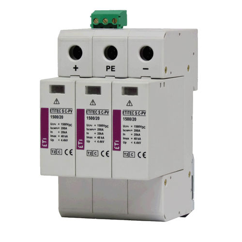 Protector de sobretensión de tipo 2 - 002445301 - ETI - para instalación fotovoltaica / modulable / en riel DIN