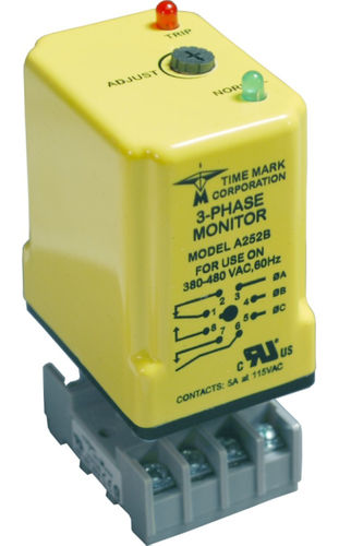 Relé de vigilancia de tensión - 85 - 480 V | 252 series - Time Mark - de ausencia de fases / trifásico / para motor eléctrico